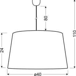 Lampa wisząca Tiger 40 1x60W E27  biało-srebrny