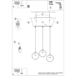 Lampa wisząca TITRAN 3 biała