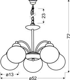 Lampa wisząca Tobago 5x60W E27 satyna
