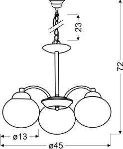 Lampa wisząca Tobago 3x60W E27 satyna