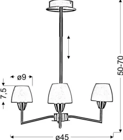 Lampa wisząca Togo 3x40W G9 nikiel mat