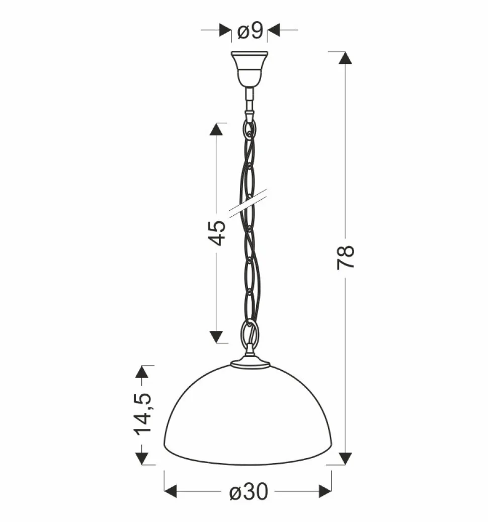 Lampa wisząca Trezza mosiądz 1x60W E27 klosz ecru