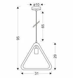 Lampa wisząca Triun czarny+beżowy 1x40W  E27