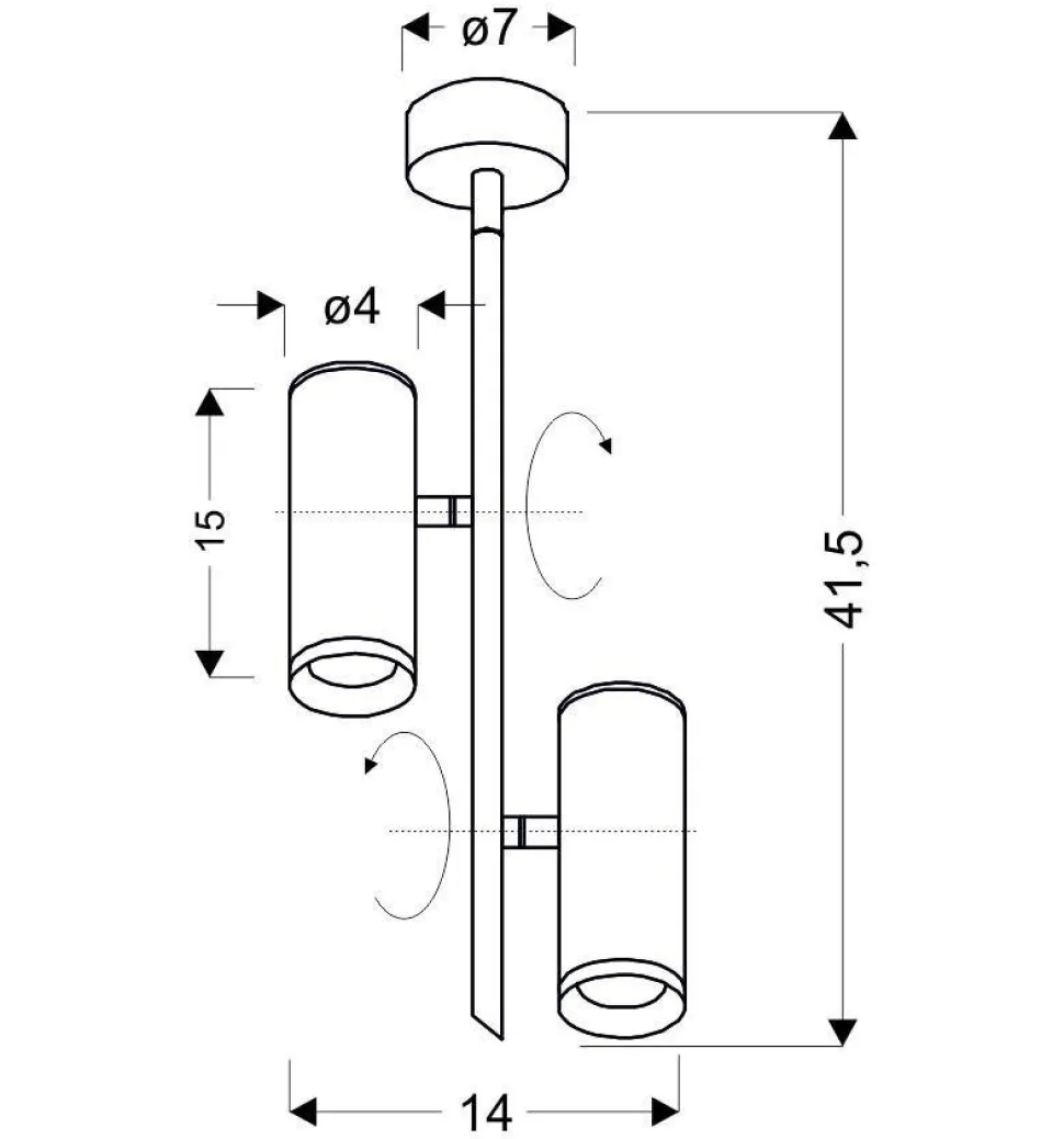 Lampa wisząca Tuba 2x5W LED biały 4000K
