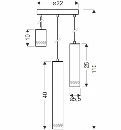 Lampa wisząca Tubo czarny talerz 3x25W  GU10 klosz mix drewniany