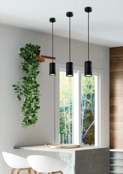 Lampa wisząca Tubo czarny 1x25W GU10  klosz 10cm czarny