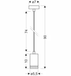 Lampa wisząca Tubo czarny 1x25W GU10  klosz 10cm drewniany