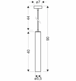 Lampa wisząca Tubo czarny 1x25W GU10  klosz 40cm czarny