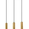 Lampa wisząca Tubo czarny 3x25W GU10  klosz 25cm drewniany
