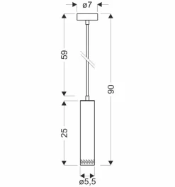 Lampa wisząca Tubo czarny 1x25W GU10  klosz 25cm drewniany