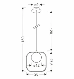 Lampa Wisząca Tula, Kwadrat Złoty
