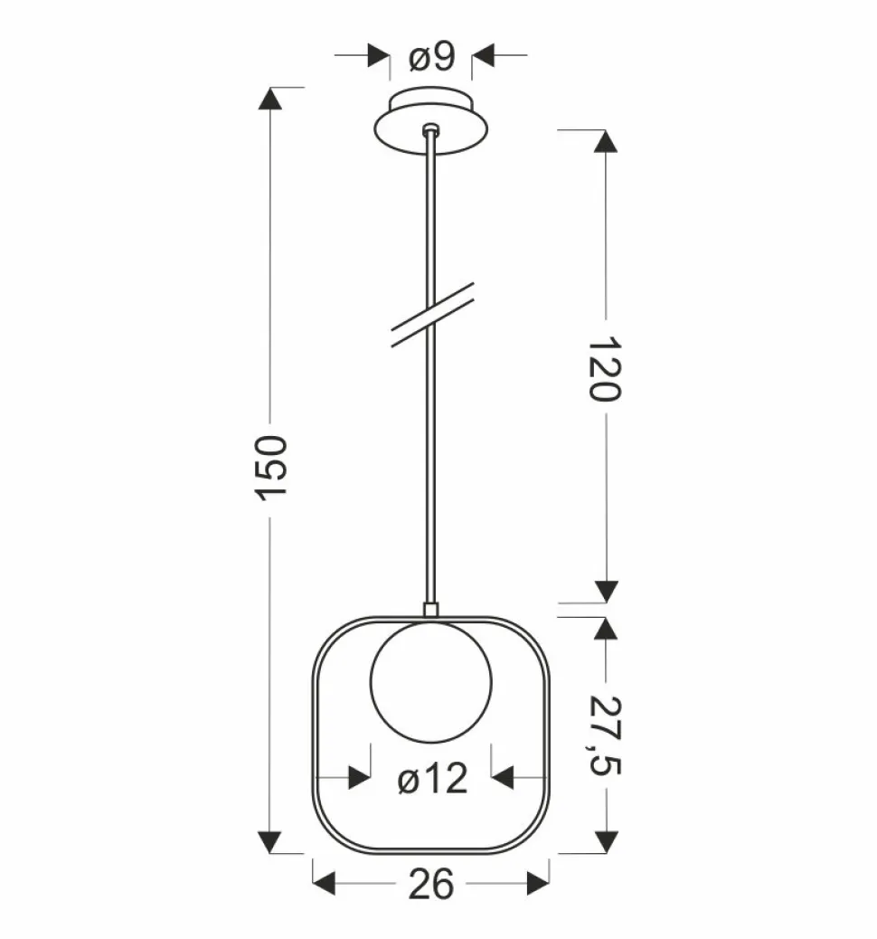 Lampa Wisząca Tula, Kwadrat Złoty