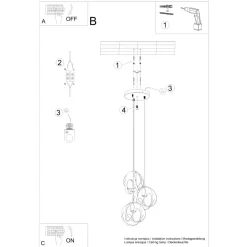 Lampa wisząca TULOS 3P biała
