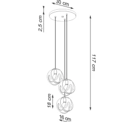 Lampa wisząca TULOS 3P czarna