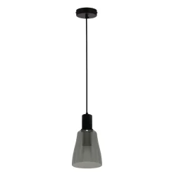 Lampa wisząca Udin middle czarny 1x15W  GU10 klosz szary
