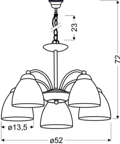 Lampa wisząca Uli 5x60W E27 satyna