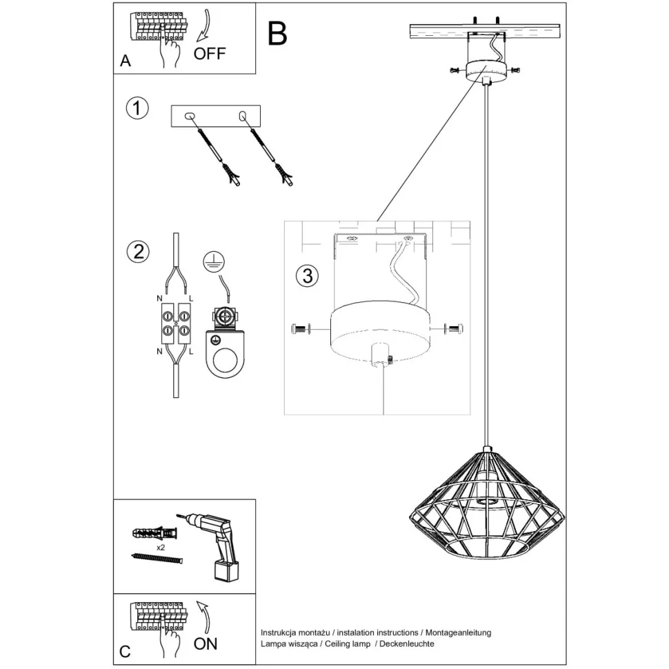 Lampa wisząca UMBERTO biała