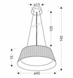 Lampa wisząca Umbria czarno drewniana  1x24W LED klosz biały