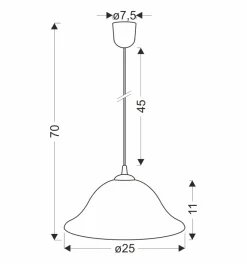 Lampa wisząca Vera chromowy 1x60W E27  klosz alabastrowy