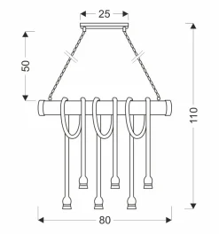 Lampa wisząca Vint drewniany 6x40W E27