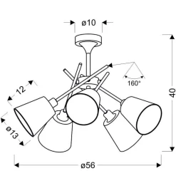 Lampa wisząca Vox 5x40W E14 chrom  z abażurem