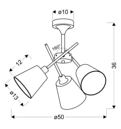 Lampa wisząca Vox 3x40W E14 chrom  z abażurem