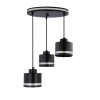 Lampa wisząca Wama czarny 3x40W E27  klosz czarny+srebrny