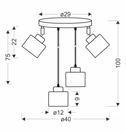 Lampa wisząca Wama czarny talerz 4x40W  E27 klosz czarny+srebrny