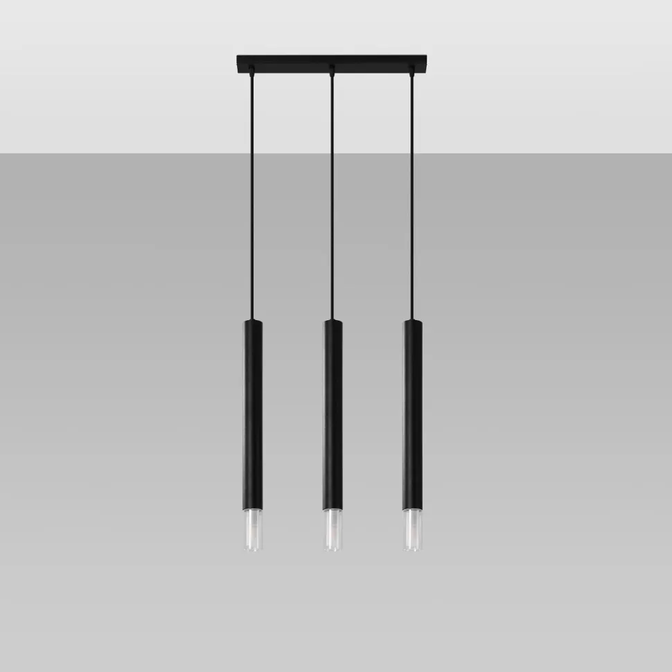 Lampa wisząca WEZYR 3 czarna