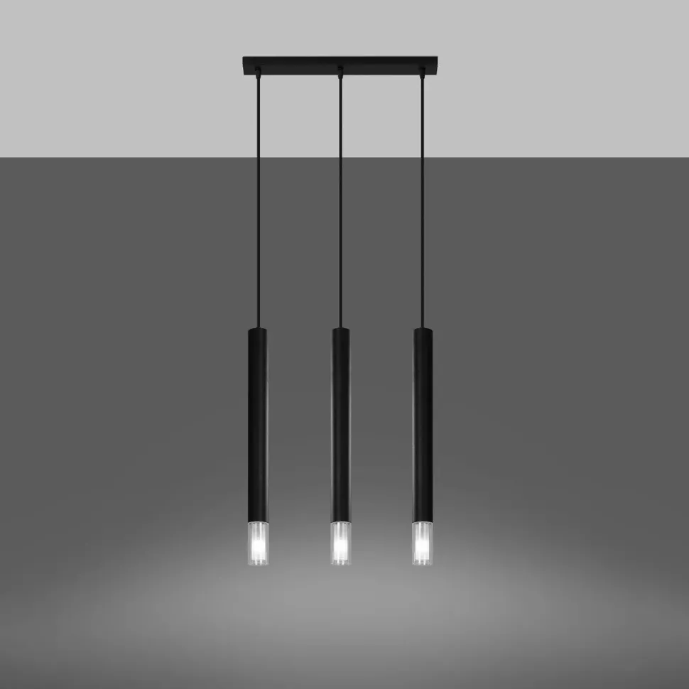 Lampa wisząca WEZYR 3 czarna