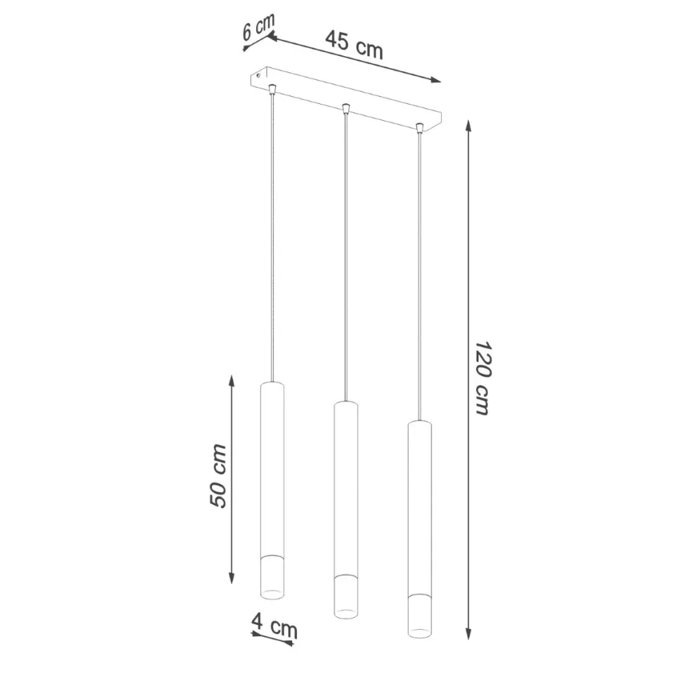 Lampa wisząca WEZYR 3 czarna