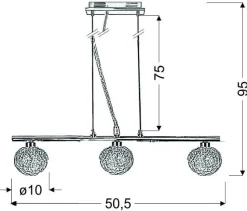 Lampa wisząca Wind 3x40W G9 chrom