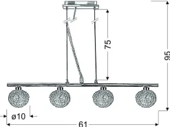 Lampa wisząca Wind 4x40W G9 chrom