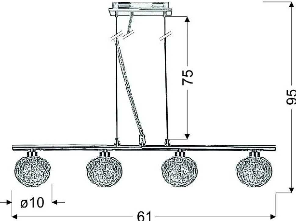 Lampa wisząca Wind 4x40W G9 chrom