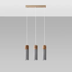 Lampa wisząca ZANE 3 szara