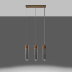 Lampa wisząca ZANE 3 szara