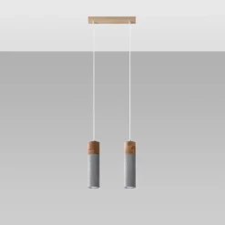 Lampa wisząca ZANE 2 szara