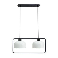 Lampa wisząca Zodiac czarny 2x40W E27  klosz biały