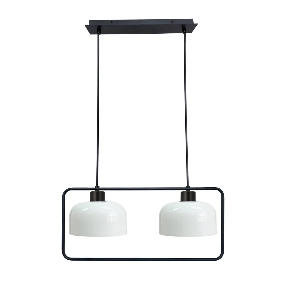Lampa wisząca Zodiac czarny 2x40W E27 klosz biały