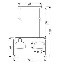 Lampa wisząca Zodiac czarny 2x40W E27  klosz biały