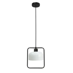 Lampa wisząca Zodiac czarny 1x40W E27  klosz biały
