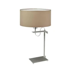 Lampka ALASKA abażur beżowy stelaż srebrny