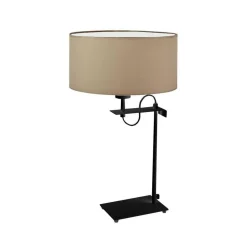 Lampka ALASKA abażur beżowy stelaż czarny