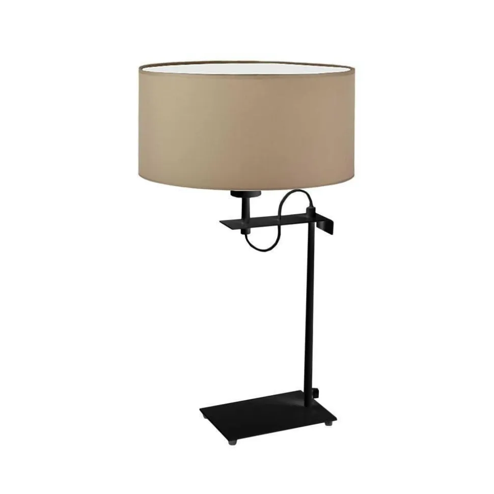 Lampka ALASKA abażur beżowy stelaż czarny
