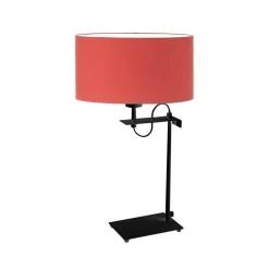 Lampka ALASKA abażur czerwony stelaż czarny