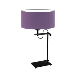 Lampka ALASKA abażur fioletowy stelaż czarny