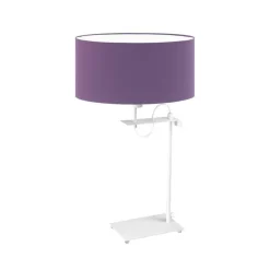 Lampka ALASKA abażur fioletowy stelaż biały