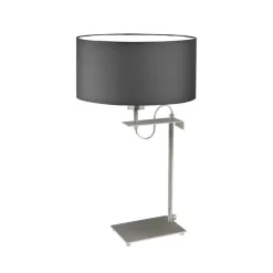 Lampka ALASKA abażur grafitowy stelaż srebrny