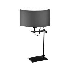 Lampka ALASKA abażur grafitowy stelaż czarny