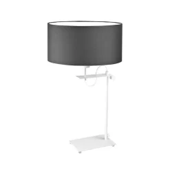 Lampka ALASKA abażur grafitowy stelaż biały